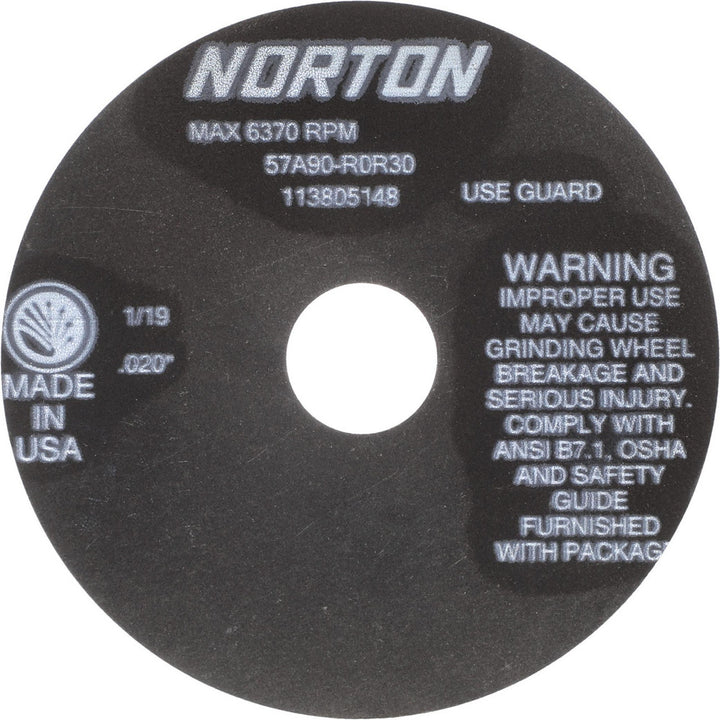 6" 90-Grit Aluminum Oxide Grinding & Cutoff Wheel - Norton 66252822954
