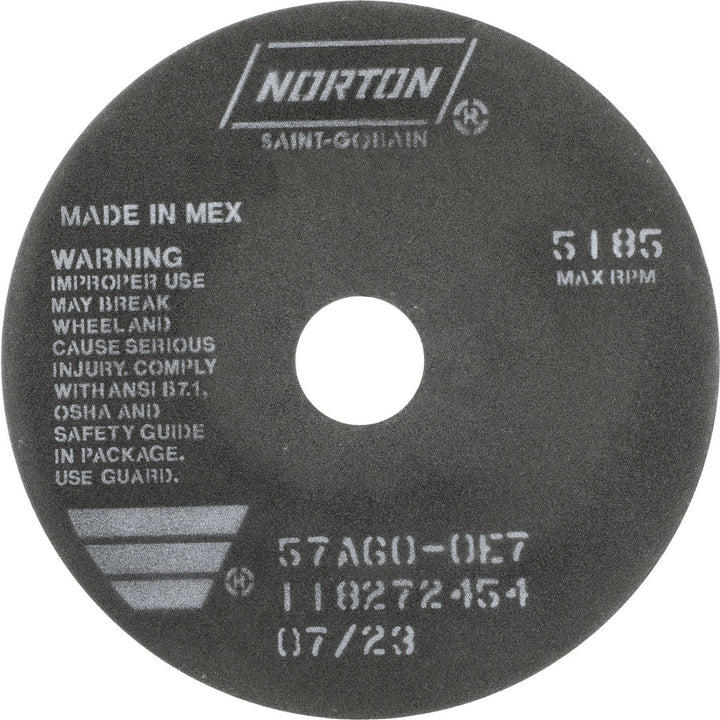 7 x 1/32" 60-Grit Aluminum Oxide Grinding & Cutoff Wheel - Norton 66252922985