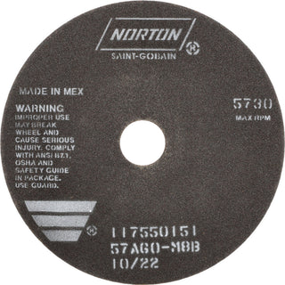 8 x 1/16" 60-Grit Aluminum Oxide Grinding & Cutoff Wheel - Norton 66253022708