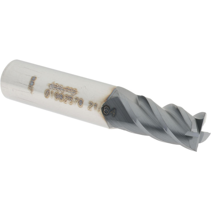 21/64" 4-Flute Solid Carbide Square End Mill, AlTiN - Accupro 12182861