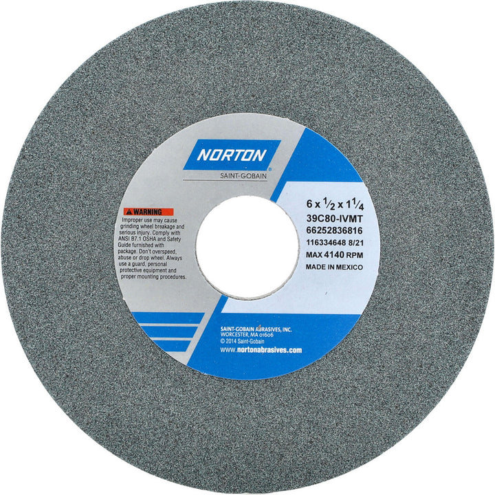 6 x 1/2" 80-Grit Silicon Carbide Grinding & Cutoff Wheel - Norton 66252836816