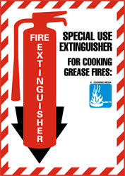 Fire Extinguisher - Special Use Extinguisher for Cooking Gre Sign - AccuformNMC FXPMSKP