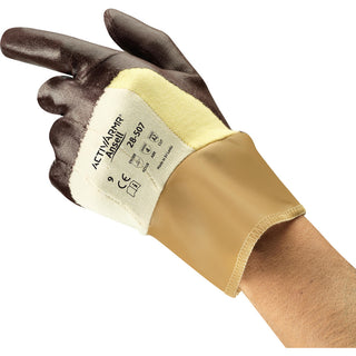Medium Brown; Yellow; White Cotton; Kevlar Cut-Resistant Gloves - Ansell 285813