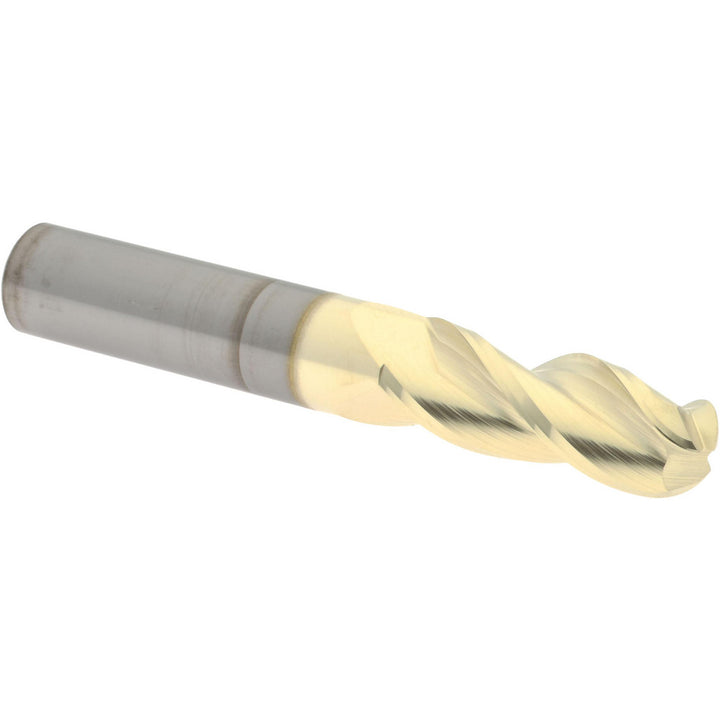 3/8" 3-Flute Solid Carbide Ball End Mill, ZrN - Accupro 315250