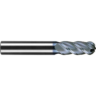 1/4in" 4-Flute Solid Carbide Ball End Mill, TiCN - RobbJack B-440-08-C