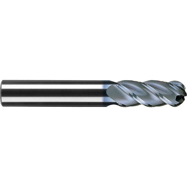 1/8in" 4-Flute Solid Carbide Ball End Mill, TiCN - RobbJack B-440-04-C