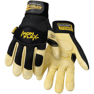 X-Large Blue; Tan Goatskin Leather Mechanic's & Lifting Gloves - Steiner 0914-X