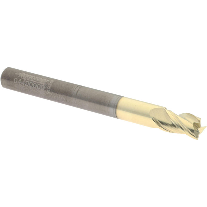 1/4" 3-Flute Solid Carbide Square End Mill, ZrN - Accupro 2500229