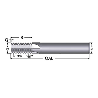 Straight Flute Thread Mills - Scientific Cutting Tools TM245-28BSPP-A