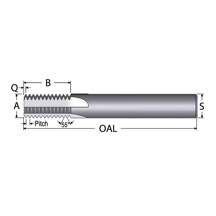 Straight Flute Thread Mills - Scientific Cutting Tools TM245-28BSPP-A