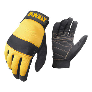 Large Black; Yellow Synthetic Leather General Purpose Gloves - DeWALT DPG20L
