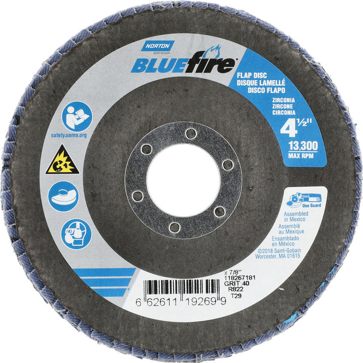 4-1/2" 40-Grit Zirconia Alumina Disc - Norton 66261119269