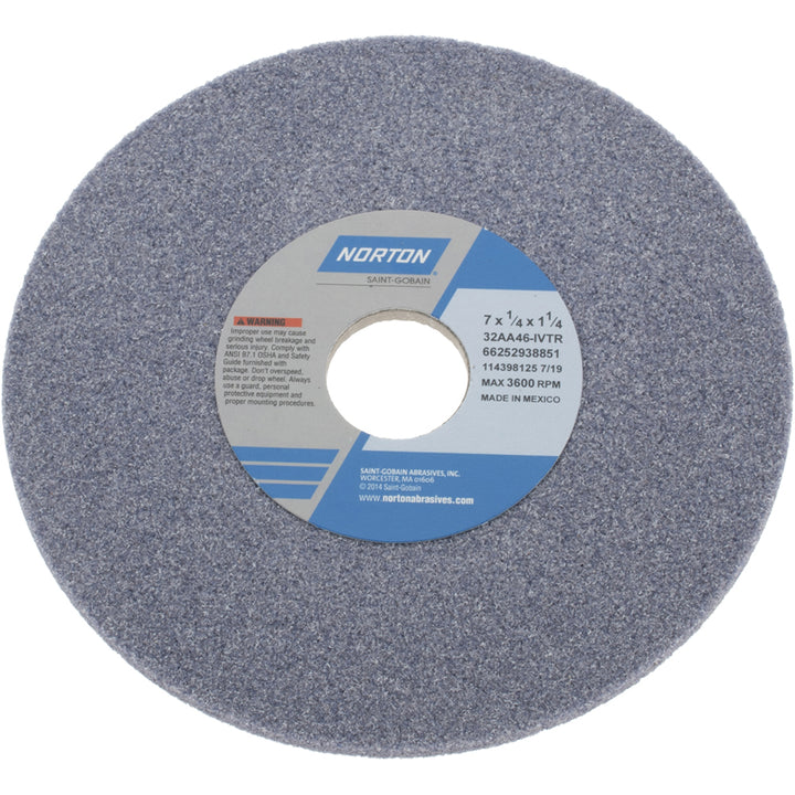 7 x 1/4" 46-Grit Aluminum Oxide Grinding & Cutoff Wheel - Norton 66252938851