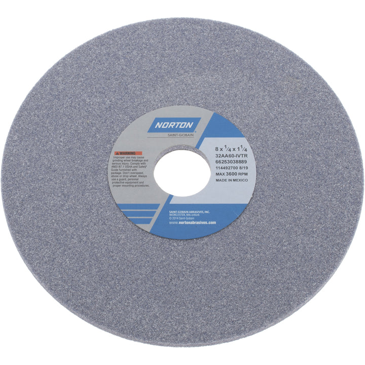 8 x 1/4" 60-Grit Aluminum Oxide Grinding & Cutoff Wheel - Norton 66253038889