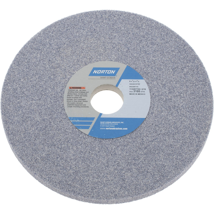 8 x 1/2" 46-Grit Aluminum Oxide Grinding & Cutoff Wheel - Norton 66253007161
