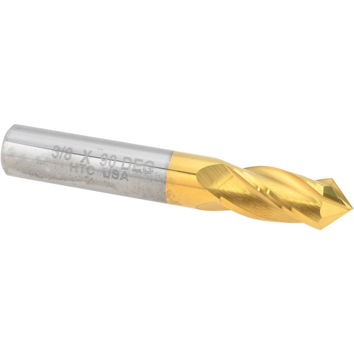 3/8" 4-Flute Solid Carbide Drill Mill End Mill, TiN - Harvey Tool 15324-C1