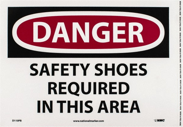 SAFETY SHOES REQUIRED IN THIS AREA Sign - AccuformNMC D110PB