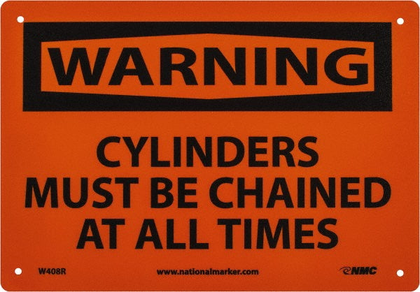 CYLINDERS MUST BE CHAINED AT ALL TIMES Sign - AccuformNMC W408R