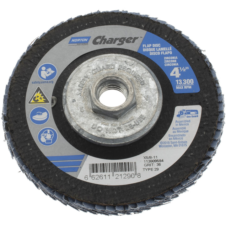 4-1/2" 36-Grit Zirconia Alumina Disc - Norton 66261121290