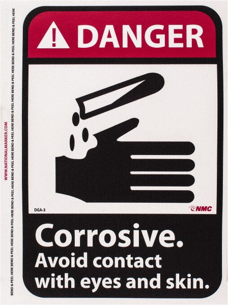 Corrosive avoid contact with eyes and skin. Sign - AccuformNMC DGA3P