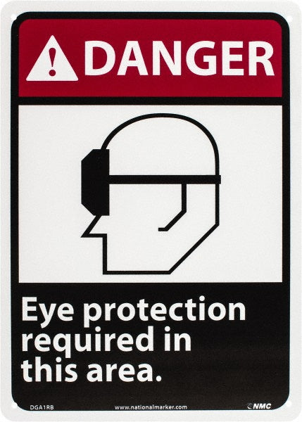 Danger - Eye Protection Required in This Area Sign - AccuformNMC DGA1RB