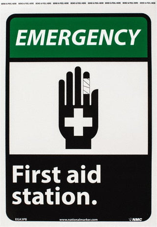 FIRST AID STATION Sign - AccuformNMC EGA3PB