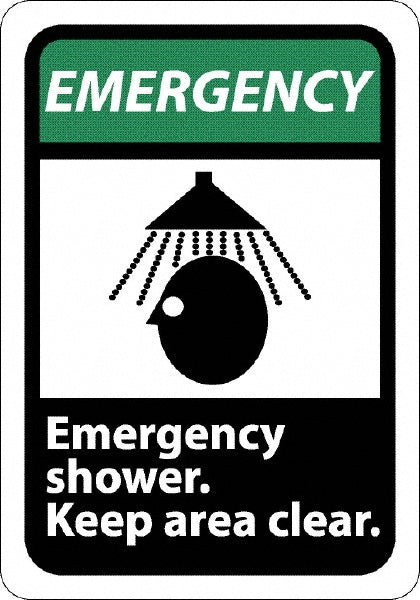 Emergency - Emergency Shower - Keep Area Clear Sign - AccuformNMC EGA2R