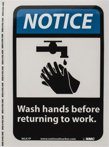 WASH HANDS BEFORE RETURNING TO WORK Sign - AccuformNMC NGA7P