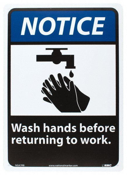 Notice - Wash Hands Before Returning to Work Sign - AccuformNMC NGA7RB