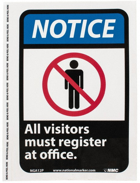 ALL VISITORS MUST REGISTER AT OFFICE Sign - AccuformNMC NGA12P