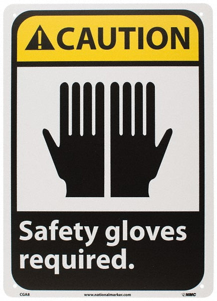 Caution - Safety Gloves Required Sign - AccuformNMC CGA8RB