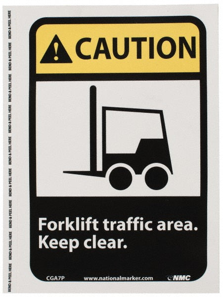 Forklift traffic area keep clear. Sign - AccuformNMC CGA7P