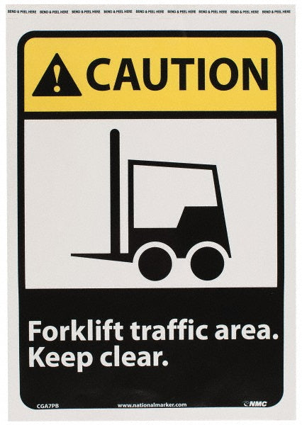 Forklift traffic area keep clear. Sign - AccuformNMC CGA7PB