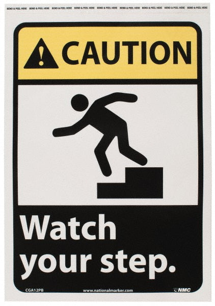 WATCH YOUR STEP Sign - AccuformNMC CGA12PB