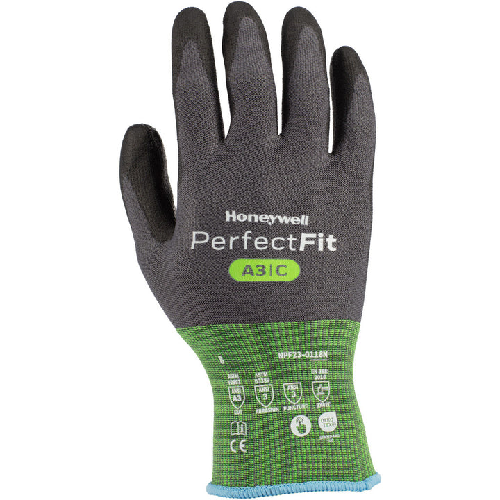 X-Small Gray; Black Carbon; Elastane; HPPE; Nylon; Polyurethane Cut, Puncture & Abrasion-Resistant Gloves - Honeywell NPF23-0118N-6