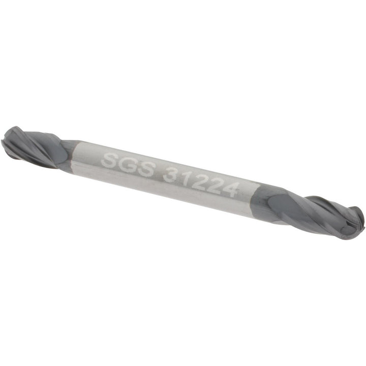 1/8" 4-Flute Solid Carbide Ball End Mill, AlTiN - SGS 31224