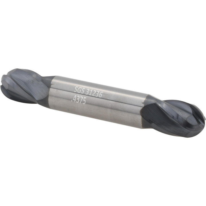 7/16" 4-Flute Solid Carbide Ball End Mill, AlTiN - SGS 31236