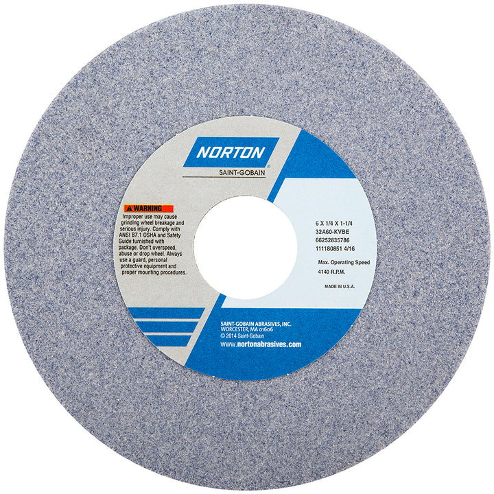 6 x 1/4" 60-Grit Aluminum Oxide Grinding & Cutoff Wheel - Norton 66252835786