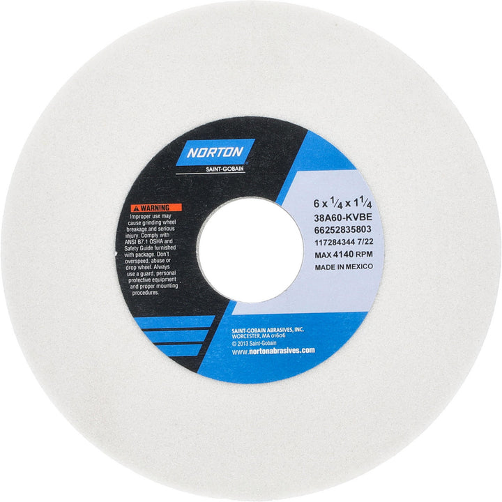6 x 1/4" 60-Grit Aluminum Oxide Grinding & Cutoff Wheel - Norton 66252835803