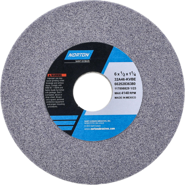 6 x 1/2" 46-Grit Aluminum Oxide Grinding & Cutoff Wheel - Norton 66252836380