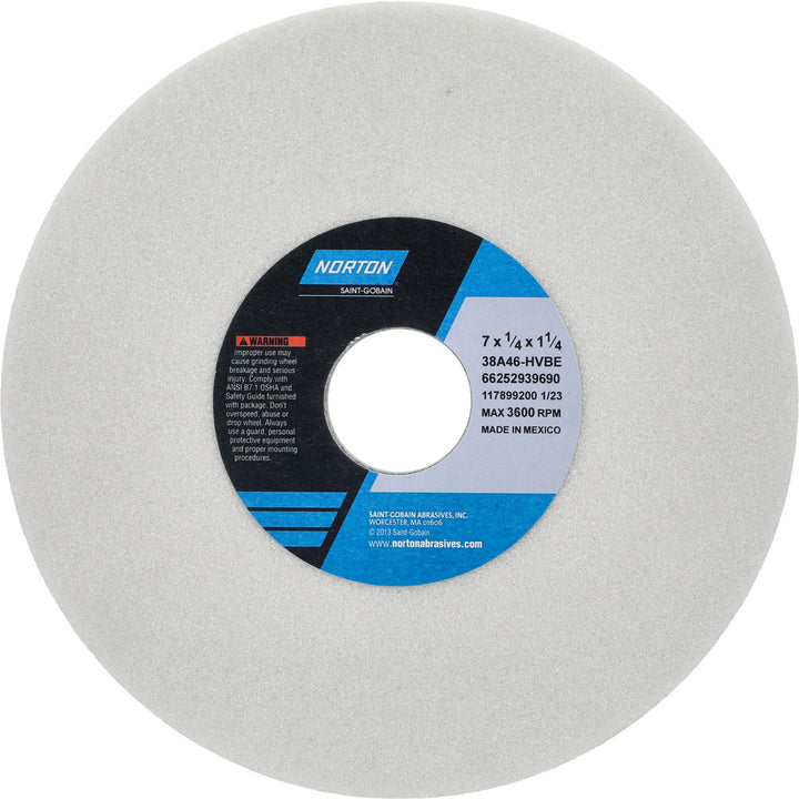 7 x 1/4" 46-Grit Aluminum Oxide Grinding & Cutoff Wheel - Norton 66252939690