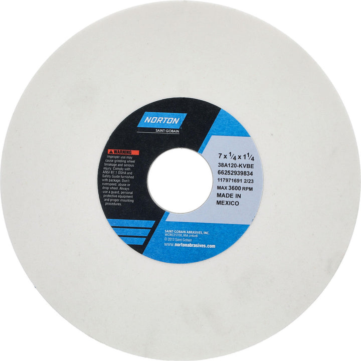 7 x 1/4" 120-Grit Aluminum Oxide Grinding & Cutoff Wheel - Norton 66252939834