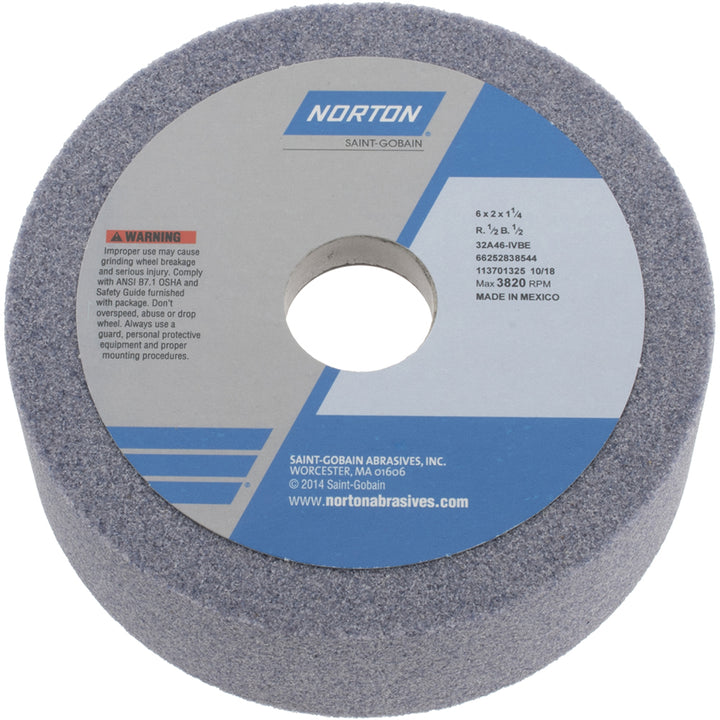 6 x 1/2" 46-Grit Aluminum Oxide Grinding & Cutoff Wheel - Norton 66252838544