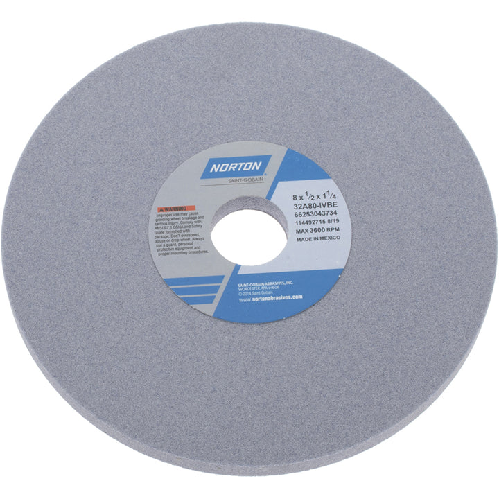 8 x 1/2" 80-Grit Aluminum Oxide Grinding & Cutoff Wheel - Norton 66253043734