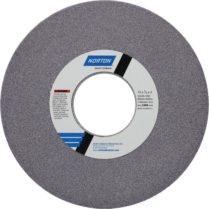 10 x 3/4" 46-Grit Aluminum Oxide Grinding & Cutoff Wheel - Norton 66253160024