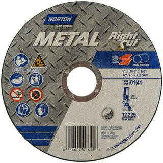 5" Aluminum Oxide Grinding & Cutoff Wheel - Norton 07660701618