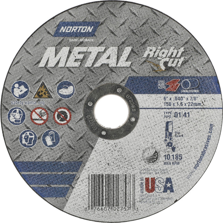 6" Aluminum Oxide Grinding & Cutoff Wheel - Norton 07660702757