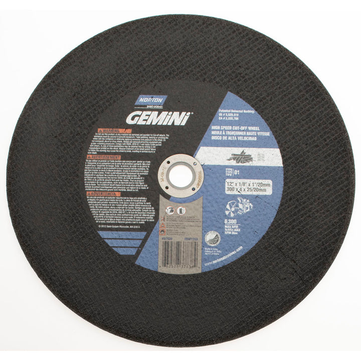 12 x 1/8" Aluminum Oxide Grinding & Cutoff Wheel - Norton 66252837838