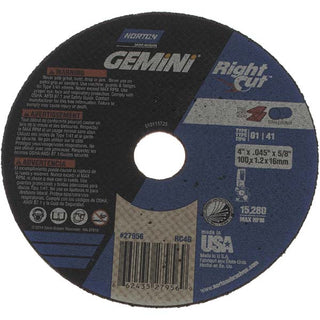 4" Aluminum Oxide Grinding & Cutoff Wheel - Norton 66243527956