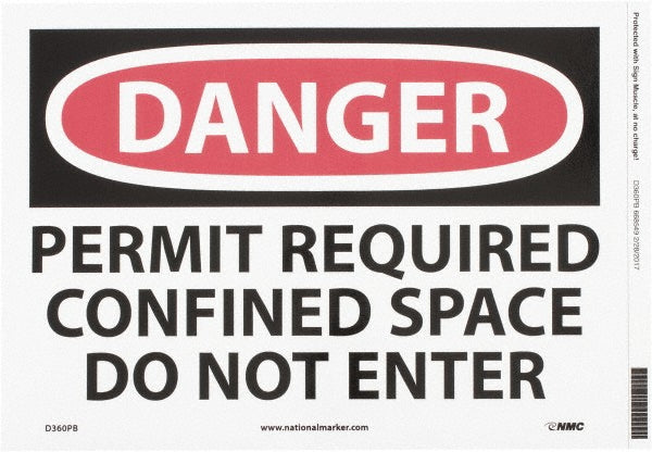 PERMIT REQUIRED CONFINED SPACE DO NOT ENTER Sign - AccuformNMC D360PB